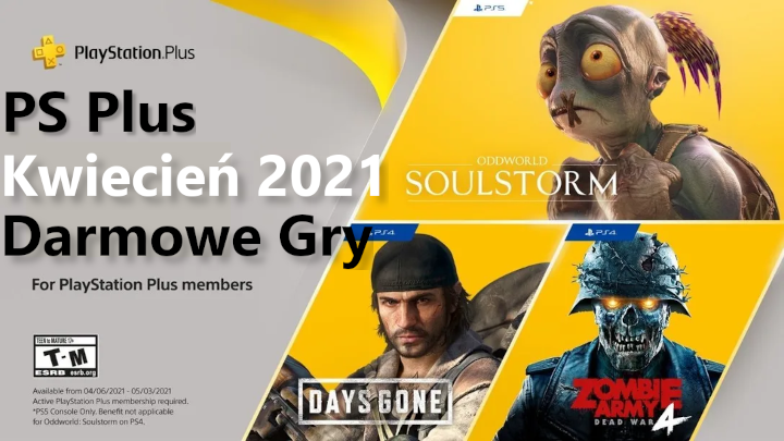 PS Plus Kwiecień 2021 - darmowe gry Days Gone, Oddworld Soulstorm, Zombie Army 4: Dead War