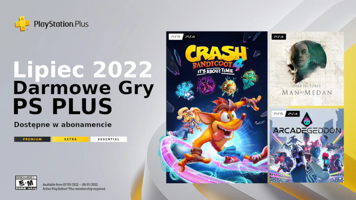 PS Plus lipiec 2022 - darmowe gry o wartości 502 zł Crash Bandicoot 4